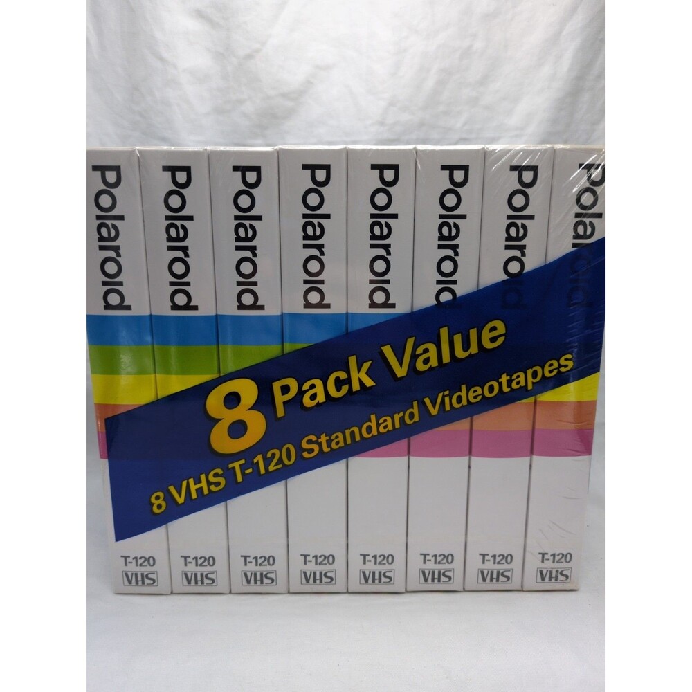 Polaroid 8 VHS T-120 Standard Videotapes VHS